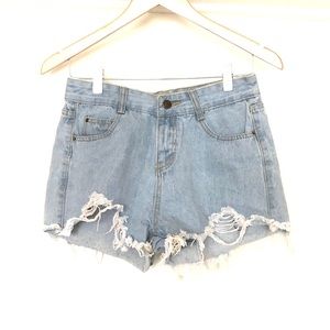 Distressed Denim Shorts